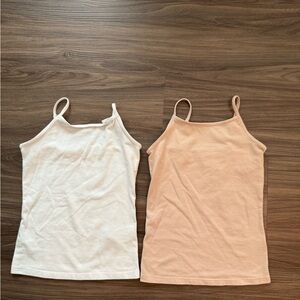 Cat & Jack Girls White and Peach Tank Tops size XS 4/5